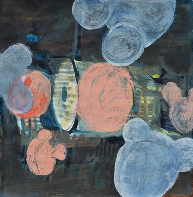 Grau rosa oder der versteckte Mickey / 2013 / Öl auf Papier / 42 x 45 cm