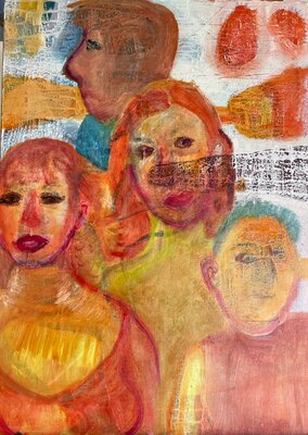 Nur im Kopf / Öl auf Papier / 70 x 50 cm