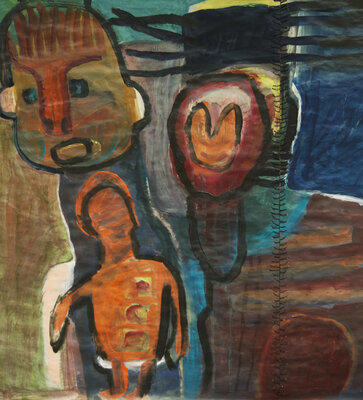 My Mossi (Bäbi 1) / 2010 und 2015 / Öl auf Papier / 52 x 44 cm