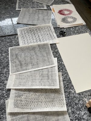 Jan. 2024 / Frottage und Papercut kombiniert